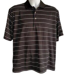 Top Flite Polo Shirt Black White Mens Medium